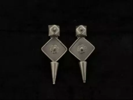 Rhombus Harmony Antique Earrings in Silver 925