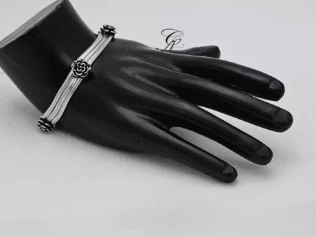 Rosaline Chain Antique Silver Bracelet in 925 Silver