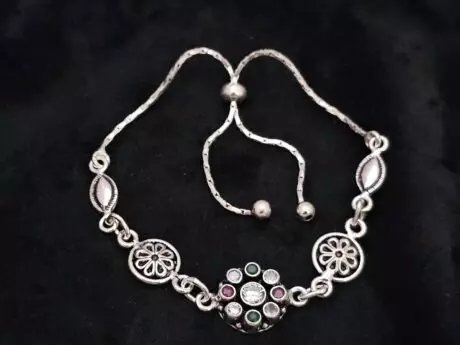 Enchant Floral Antique Silver Bracelet in 925 Silver