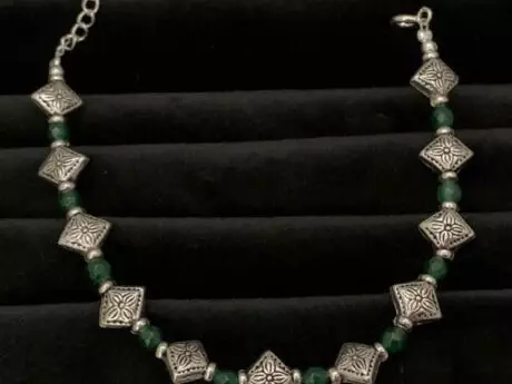 Green Onyx Elegance Silver Bracelet in 925 Silver