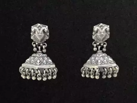Heritage Glow Antique Jhumki in 925 Silver