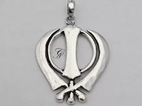 Khanda Solid Silver Pendant in 925 Silver