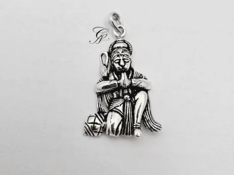 Joining Hands Hanuman Solid Silver Pendant in 925 Silver