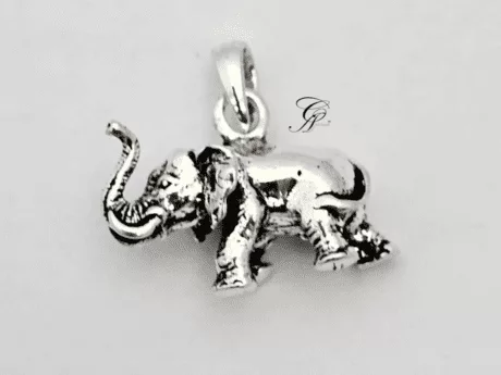 Antique Solid Silver Elephant Pendant in 925 Silver
