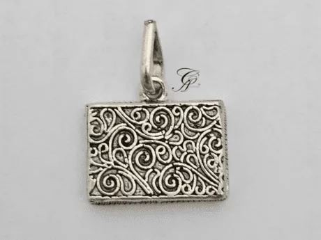 ChitaiCraft Square Amulet Antique Silver Pendant in 925 silver