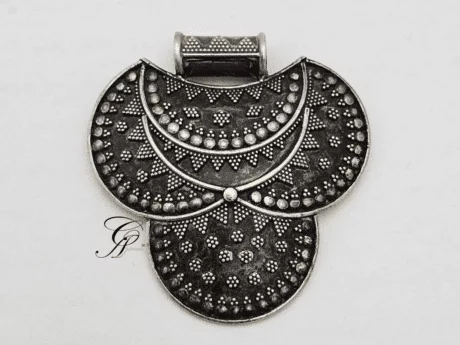 Radiant Heritage Silver Rava Work Pendant in 925 Silver