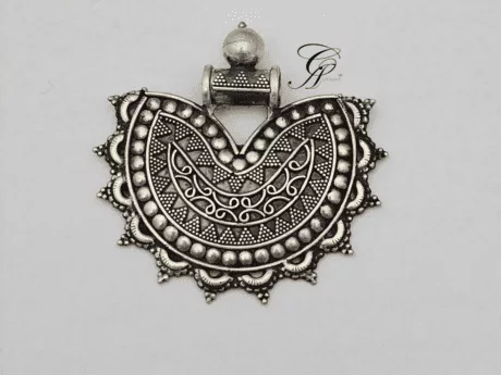 Mangal Sutra Radiance Antique Silver Rava Work Pendant in 925 Silver