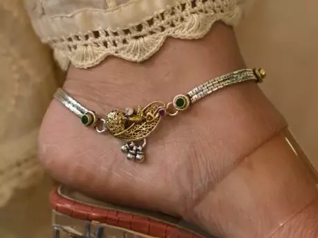 Peacock Delight Chain Payal in 925 silver
