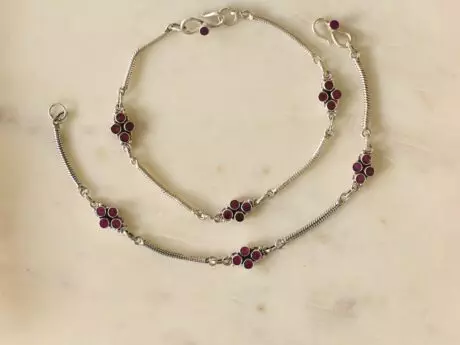 Radiant Harmony Pink Ruby Payal in 925 silver
