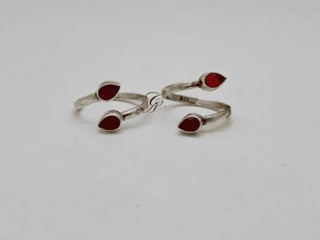 Ruby Radiance Sterling Silver Adjustable Toe Ring in 925 Silver