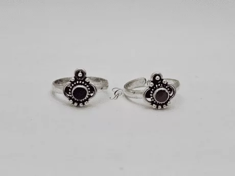 Pink Ruby Glow Sterling Silver Adjustable Toe Ring in 925 Silver