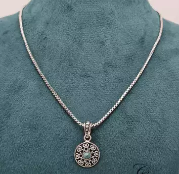Turquoise Flower Ensemble in 925 Silver