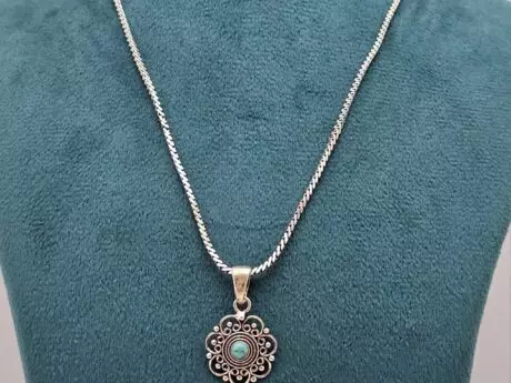 Turquoise Blossom Set in 925 Silver