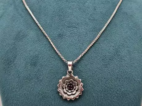 Pink Ruby Floral Ensemble Set in 925 Silver