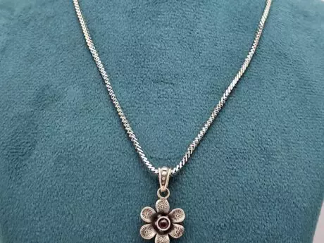 Antique Pink Ruby Blossom Set in 925 Silver