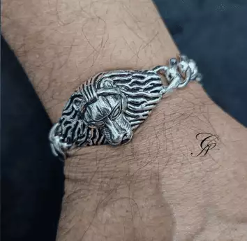Iione Curb Sterling Silver Gents Bracelet in 925 Silver