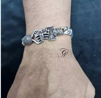 Mahakal Curb Sterling Silver Gents Bracelet in 925 Silver