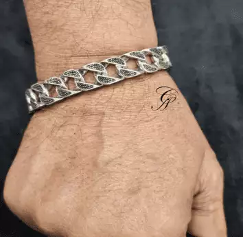 Vintage Link Sterling Silver Curb Chain Bracelet in 925 Silver