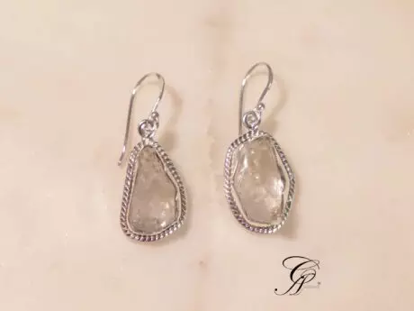 White Quartz Hook 92.5 Silver Earrings
