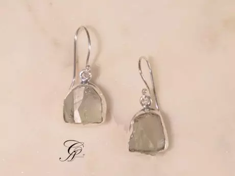 Green Quartz Hook 92.5 Silver Earrings