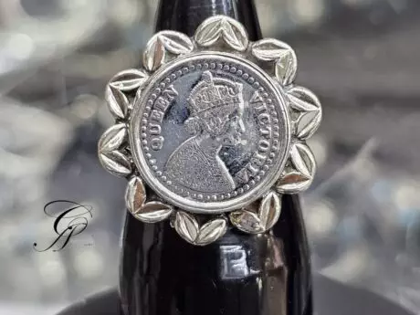 Coin-Designed Adjustable Silver Ring