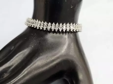 Beautiful CZ Stone Adjustable Silver Bracelet