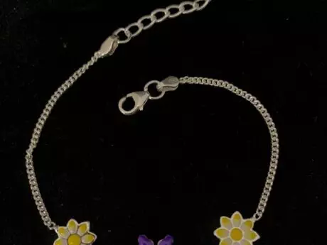 Sterling Silver Floral Rakhi Chain Bracelet