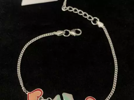 Silver Flower Rakhi Chain Bracelet