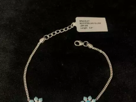 Elegant Flower Silver Rakhi Chain Bracelet