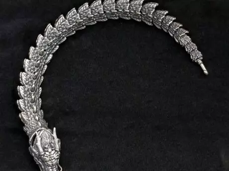 92.5 Silver Dragon Design Bracelet