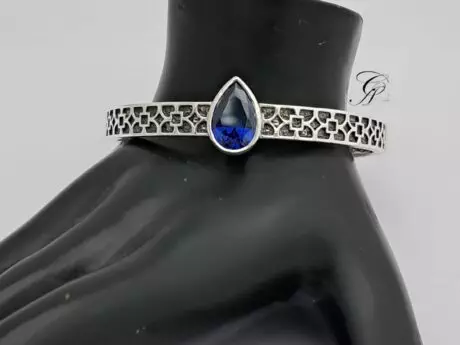 Blue Zircon 92.5 Silver Kada