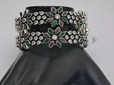 Blossom Radiance 92.5 Silver Cut Stone Bangles