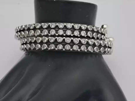 Lustre Elegance 92.5 Silver Cut Stone Bangles