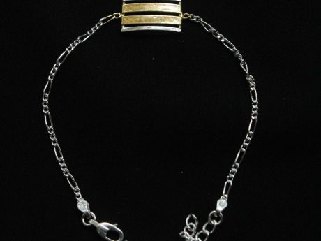 925 sterling silver chain rakhi bracelet with Gold-plated motif
