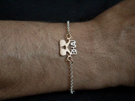 925 Sterling Silver Chain Rakhi Bracelet with Rose Gold-Plated 'BHAI'Motif