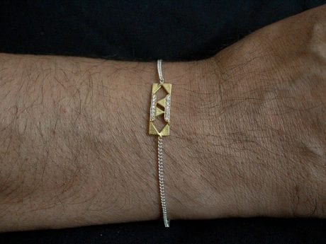 925 Sterling Silver Chain Zircon Studded Rakhi bracelet