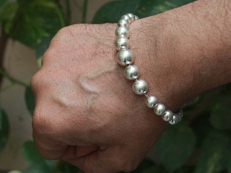925 Sterling Silver Beaded Bracelet Rakhi Gift for brother