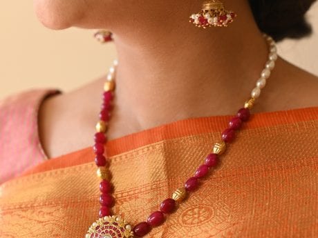 925 Silver Gold Plated Fresh Water Pearl Necklace