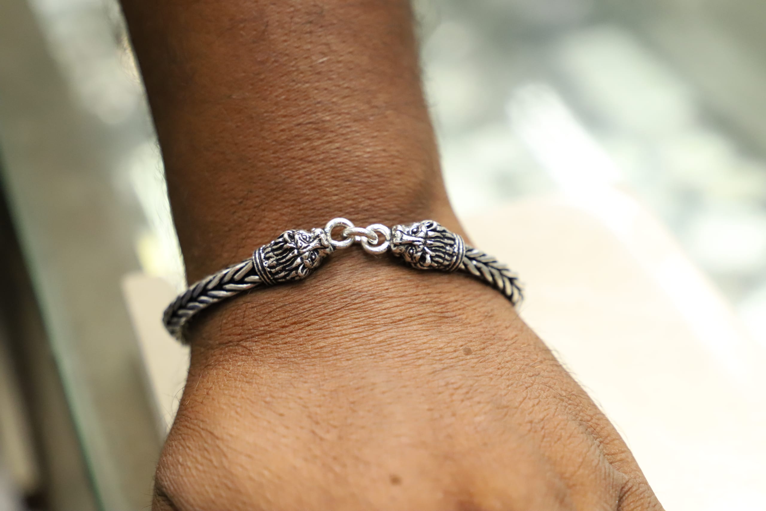 925 Sterling Silver antique rakhi bracelet gift for your 'sher' brother