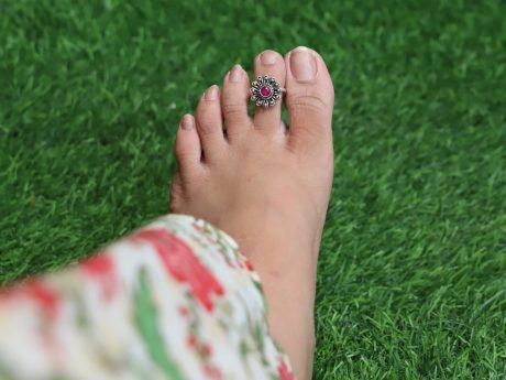 925 Silver Semi-Precious Ruby Stone Toe Ring