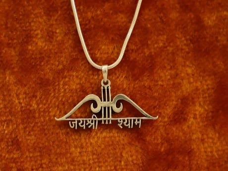 925 Silver Lord Shyam Baba Bow and Arrow Pendant