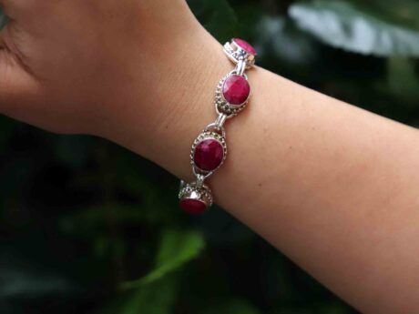 Crimson Heritage Adjustable Ruby Bracelet in 925 Silver
