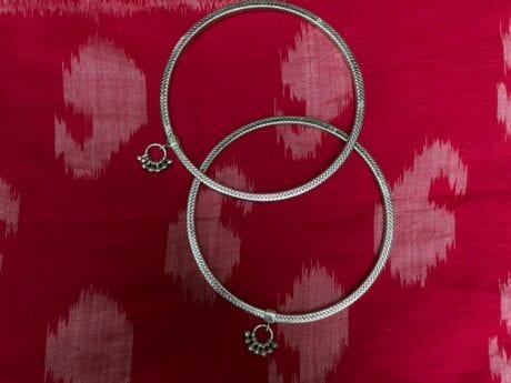 Miniature Ring Design Leg Kada Payal in 925 Silver