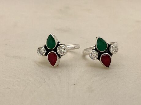 Jeweled Elegance Adjustable Toe Rings