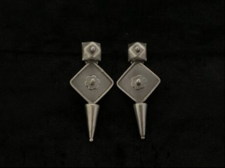 Rhombus Harmony Antique Earrings in Silver 925