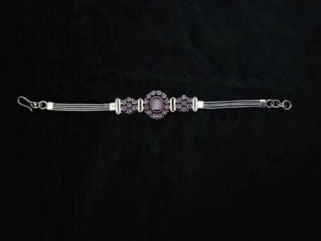 Rose Radiance Pink Ruby Silver Bracelet in 925 Silver