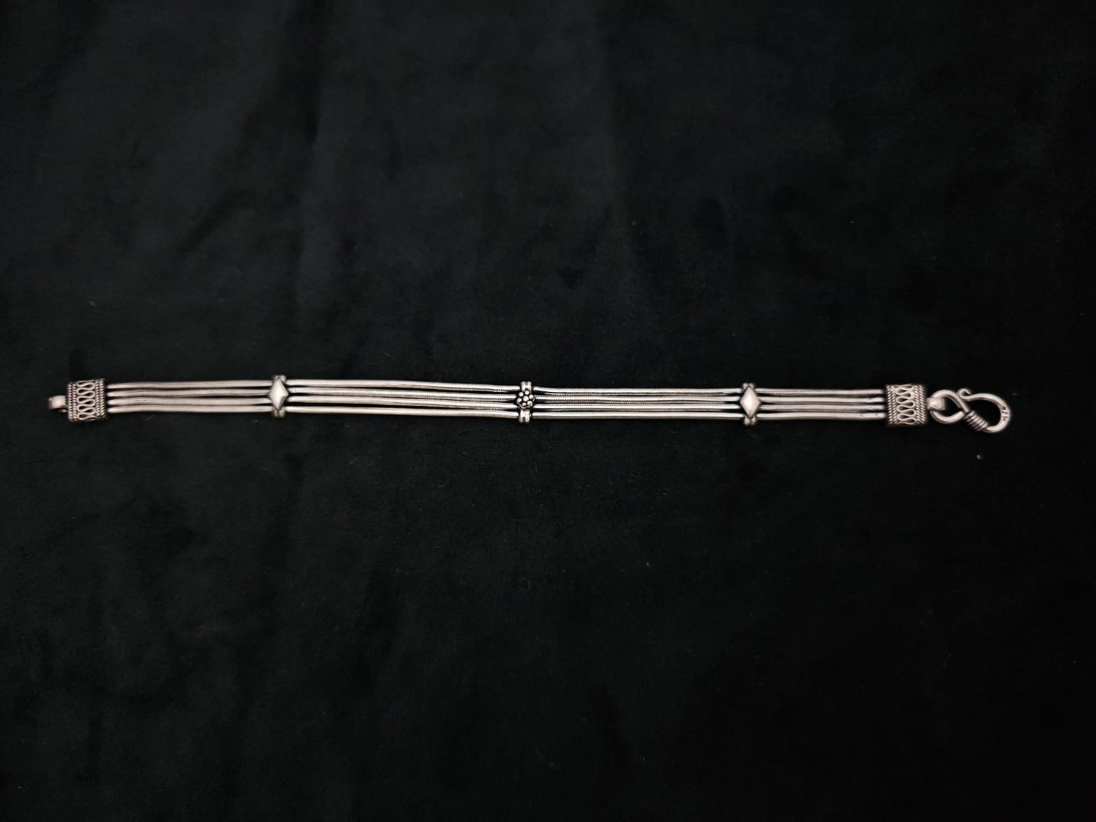 Blossom Chain Antique Silver Bracelet in 925 Silver