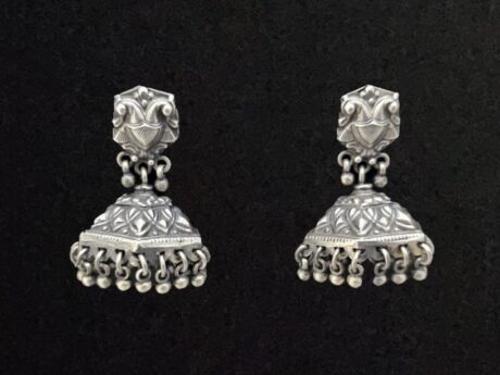 Heritage Glow Antique Jhumki in 925 Silver