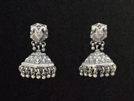 Heritage Glow Antique Jhumki in 925 Silver