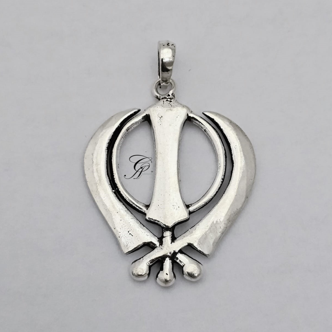 Khanda Solid Silver Pendant in 925 Silver